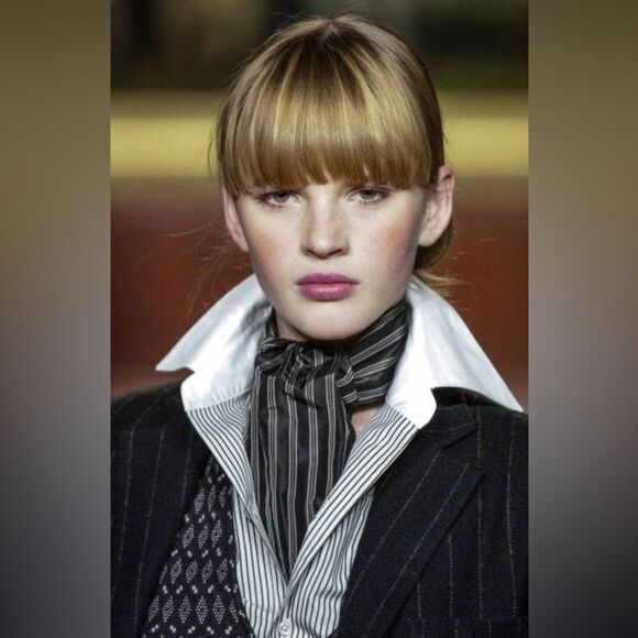 Ralph Lauren Collection Fall ‘02 Charcoal Check Cashmere Wide-leg Cuffed Trouser - Picture 8 of 11